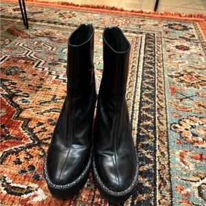 Black Studded Leather Boots